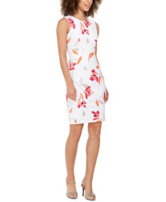 Calvin Klein Floral-Print Sheath Dress ...